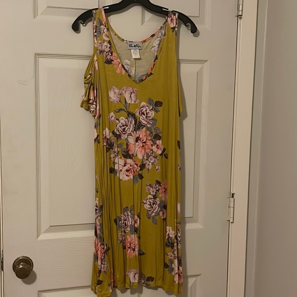 Mustard color with floral print